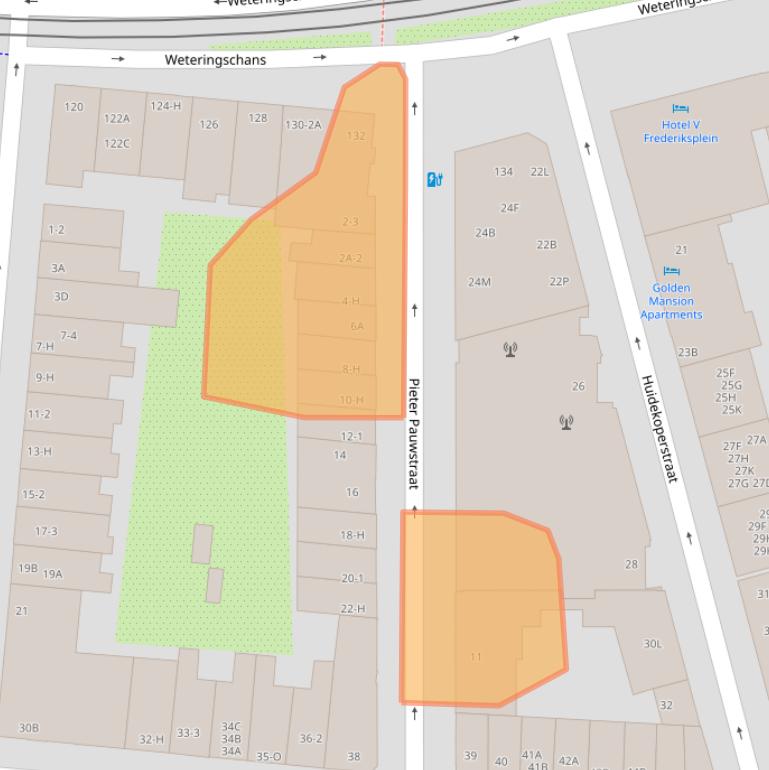 Kaart van postcodegebied 1017ZJ.