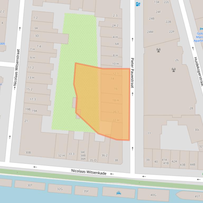 Kaart van postcodegebied 1017ZK.