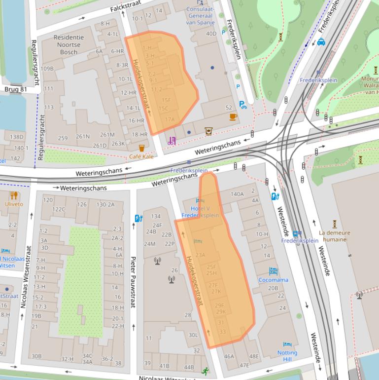 Kaart van postcodegebied 1017ZL.