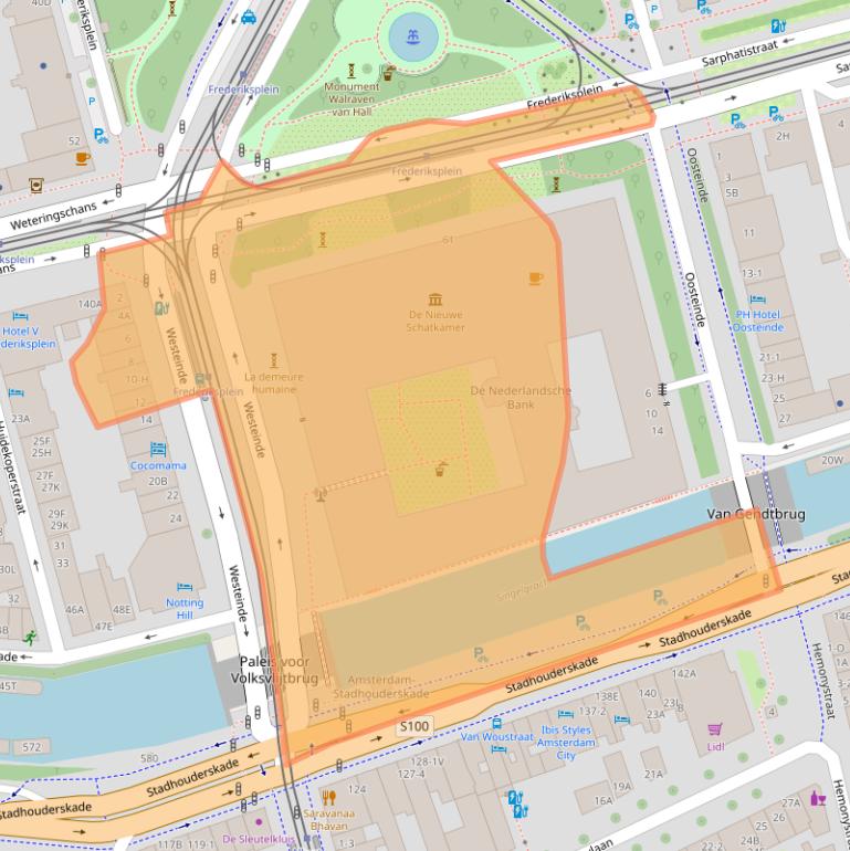 Kaart van postcodegebied 1017ZN.