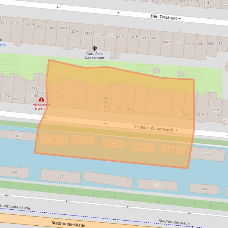 Kaart van postcodegebied 1017ZS.