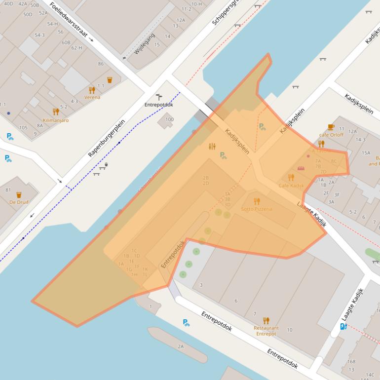 Kaart van postcodegebied 1018AB.