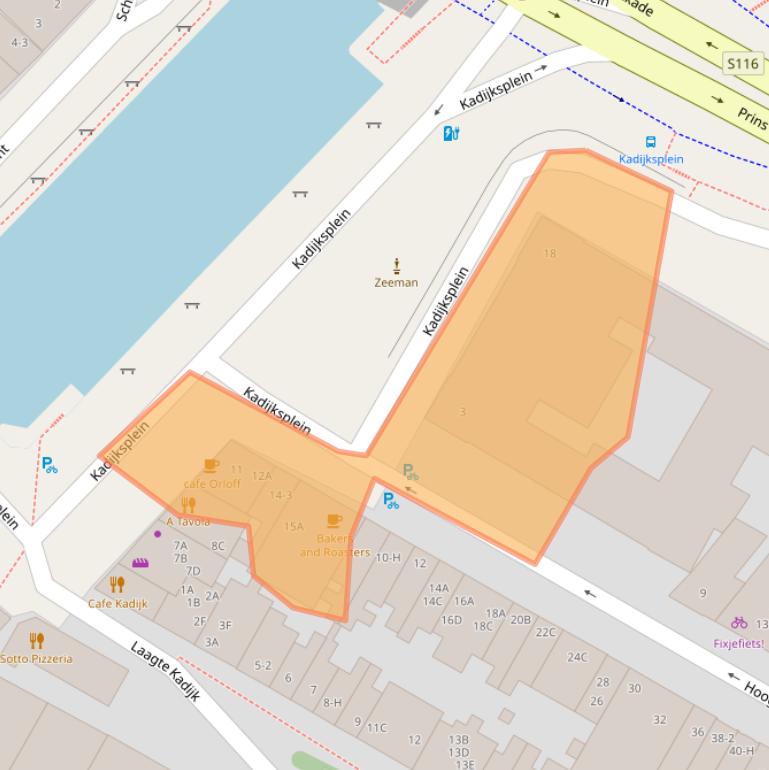 Kaart van postcodegebied 1018AC.