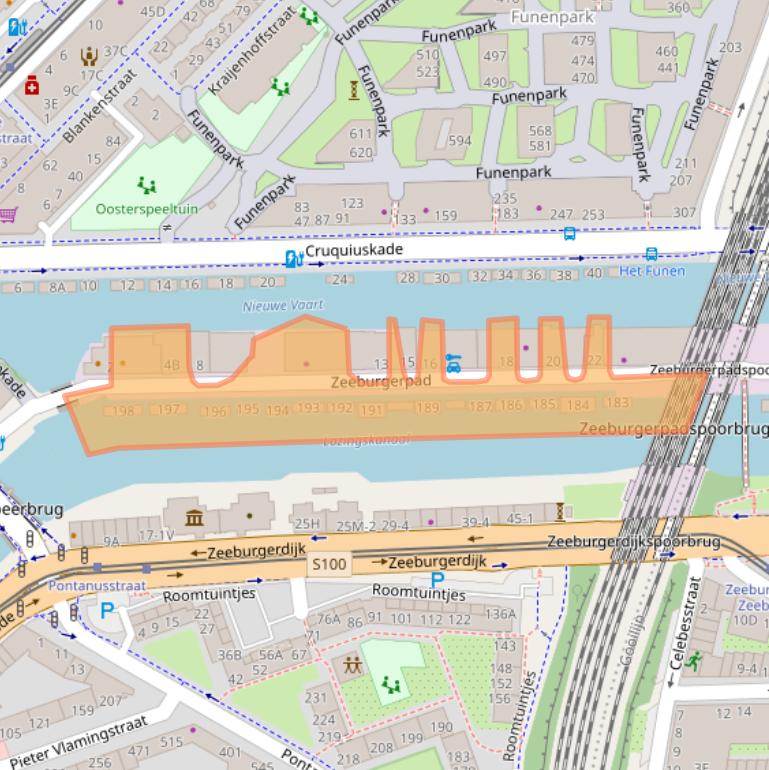 Kaart van postcodegebied 1018AJ.