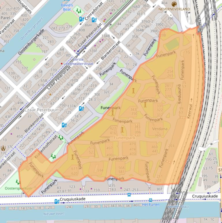 Kaart van postcodegebied 1018AK.