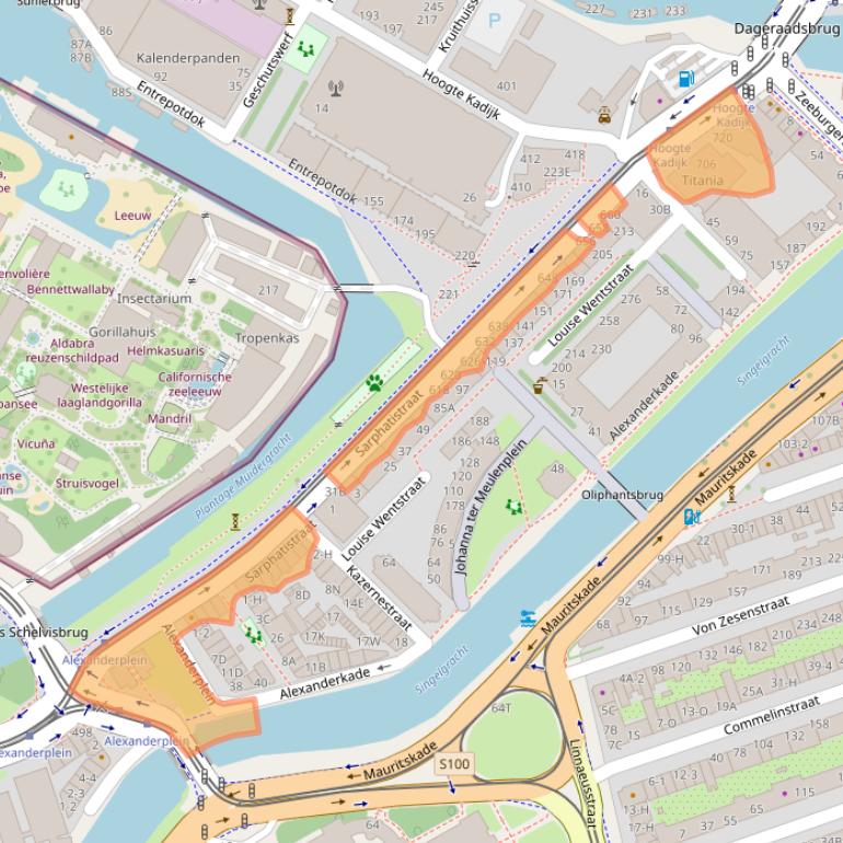 Kaart van postcodegebied 1018AV.