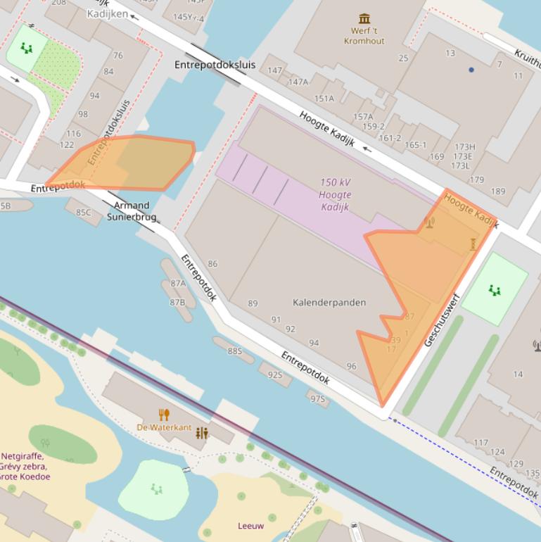 Kaart van postcodegebied 1018AW.