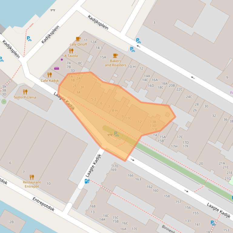 Kaart van postcodegebied 1018BA.