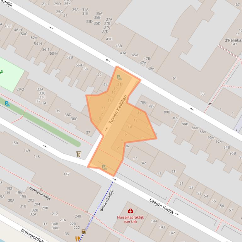 Kaart van postcodegebied 1018BC.