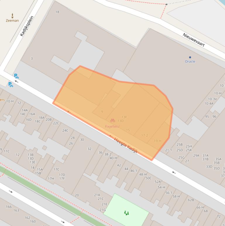 Kaart van postcodegebied 1018BD.