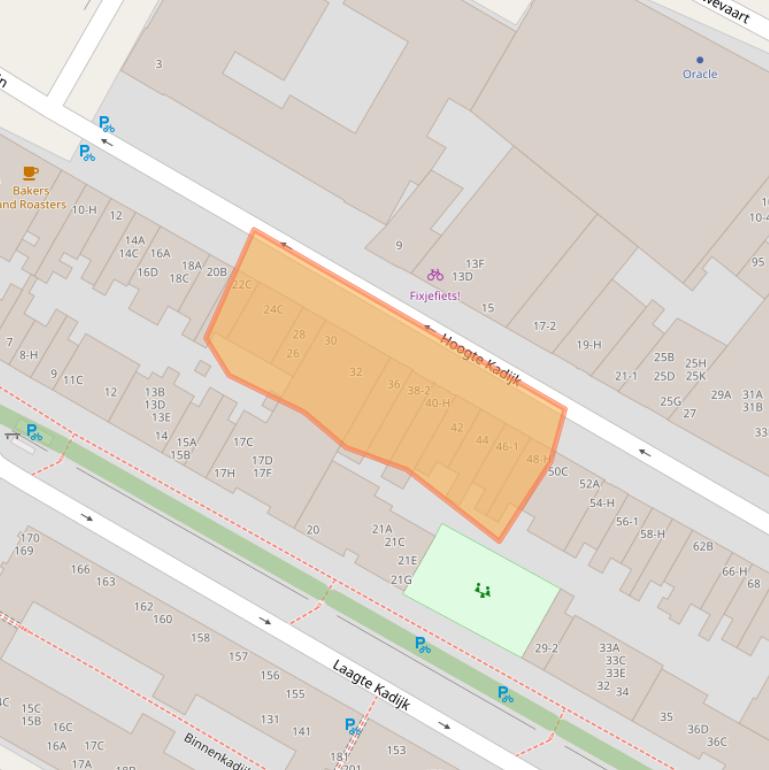 Kaart van postcodegebied 1018BM.