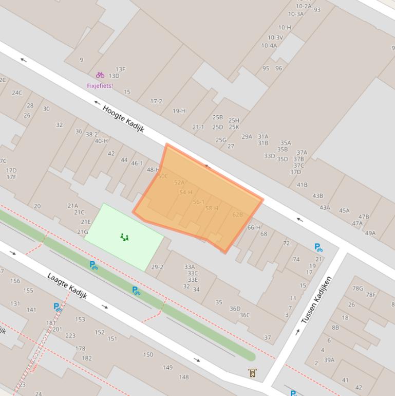 Kaart van postcodegebied 1018BN.