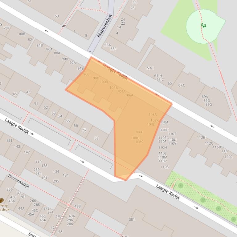 Kaart van postcodegebied 1018BS.