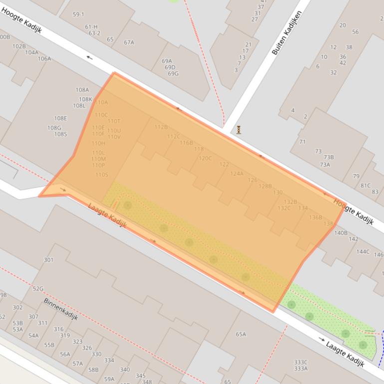 Kaart van postcodegebied 1018BT.