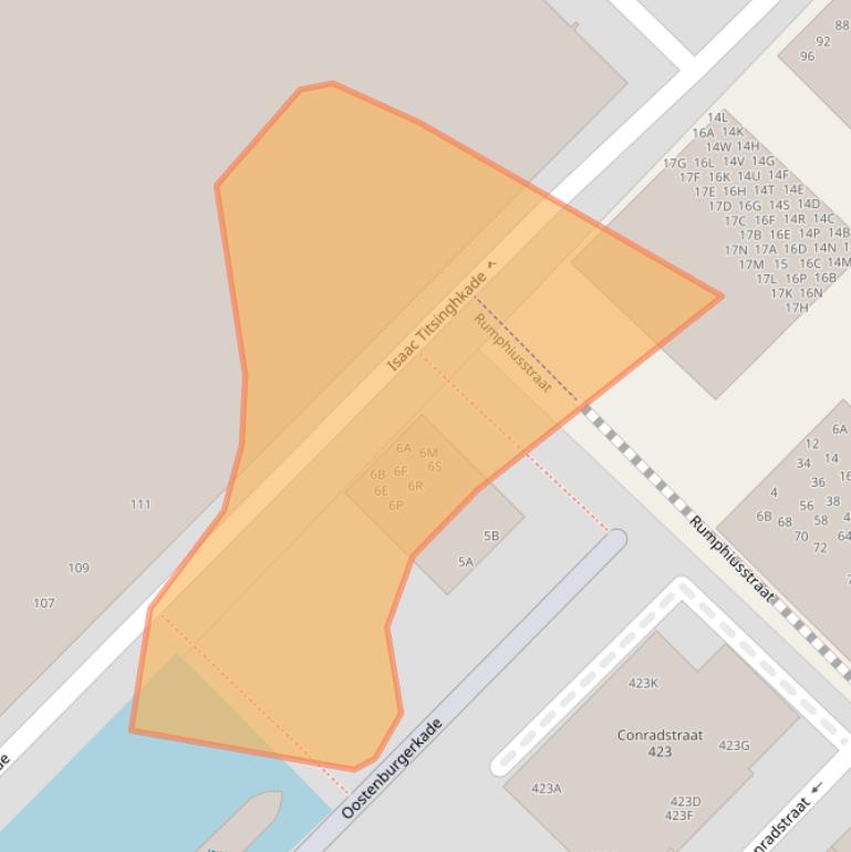 Kaart van postcodegebied 1018CA.