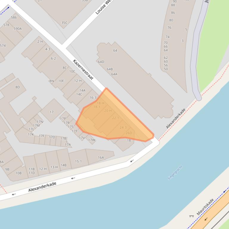 Kaart van postcodegebied 1018CD.