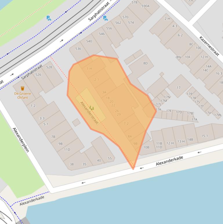 Kaart van postcodegebied 1018CE.