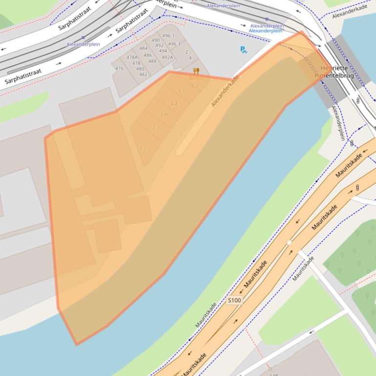 Kaart van postcodegebied 1018CH.