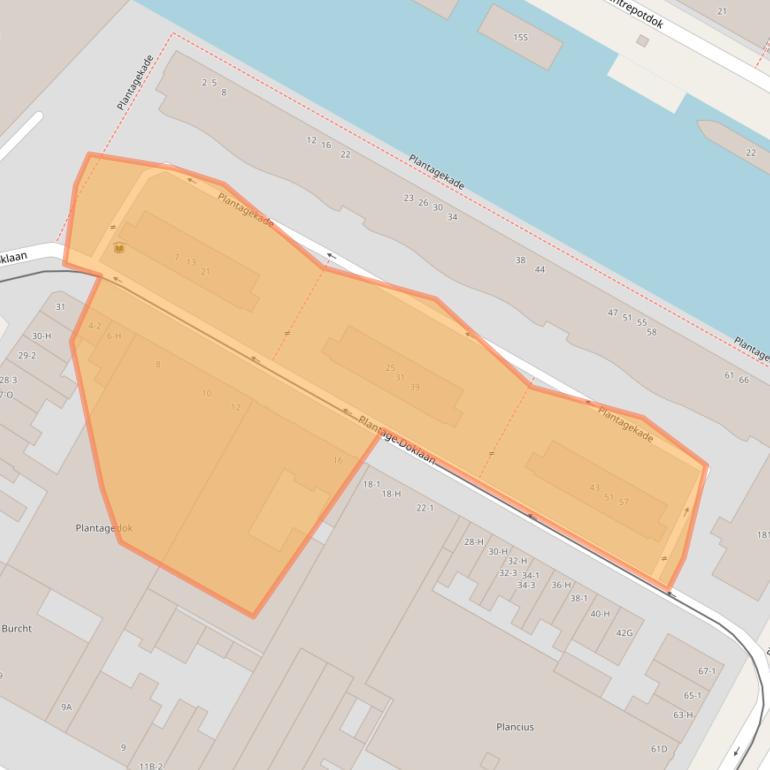 Kaart van postcodegebied 1018CM.