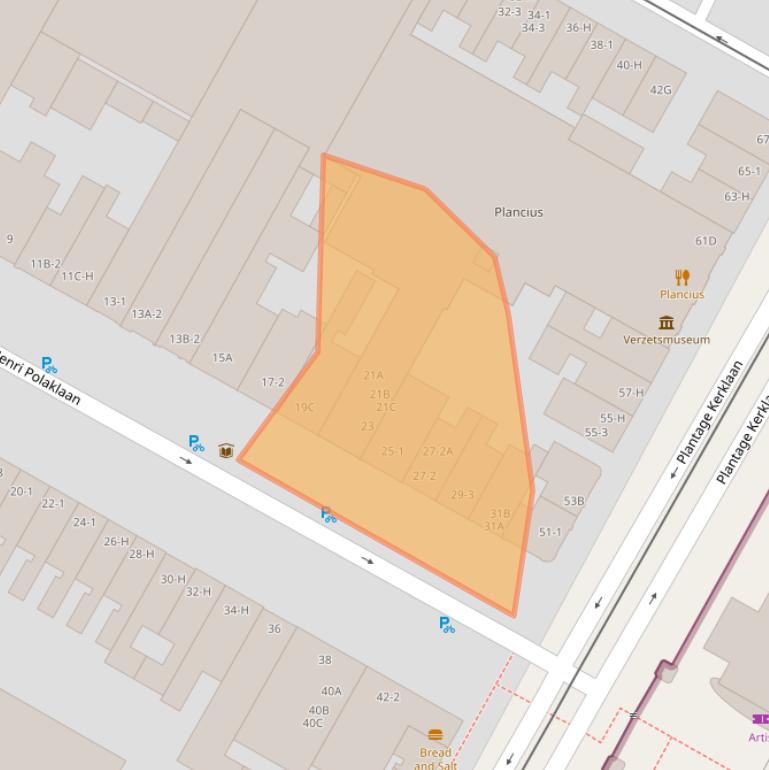 Kaart van postcodegebied 1018CR.