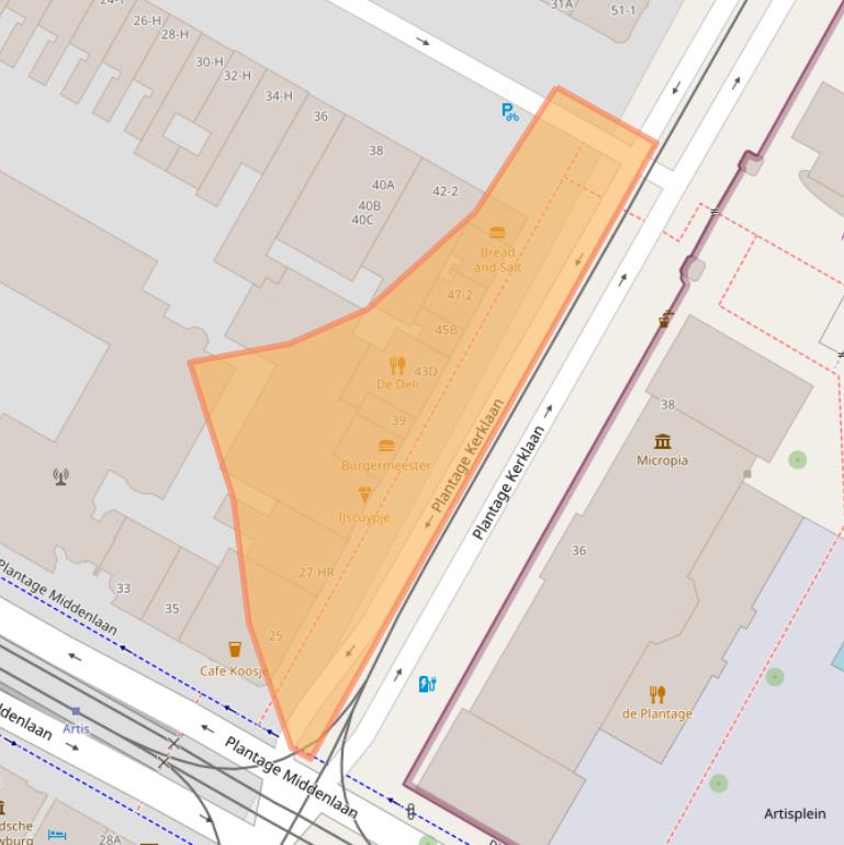 Kaart van postcodegebied 1018CV.