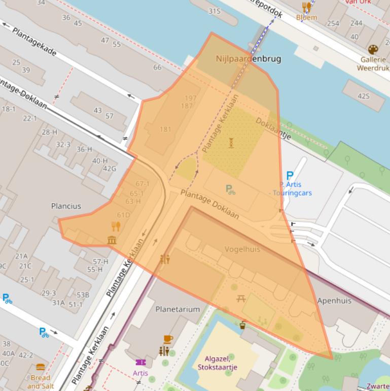 Kaart van postcodegebied 1018CX.