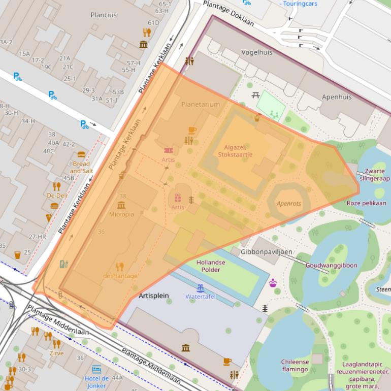 Kaart van postcodegebied 1018CZ.