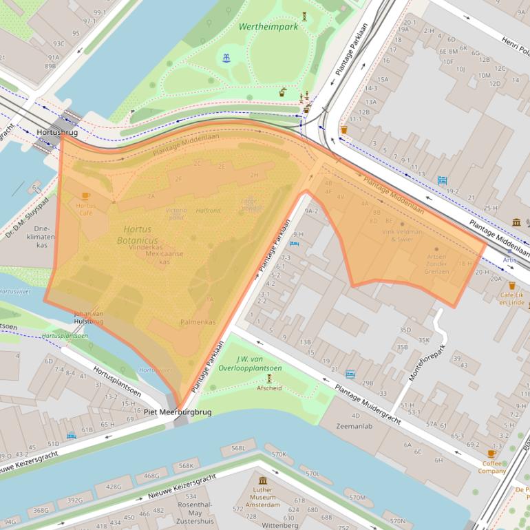 Kaart van postcodegebied 1018DD.