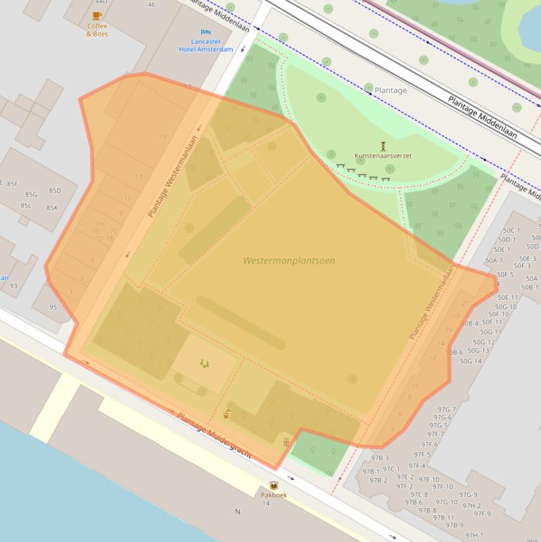 Kaart van postcodegebied 1018DK.