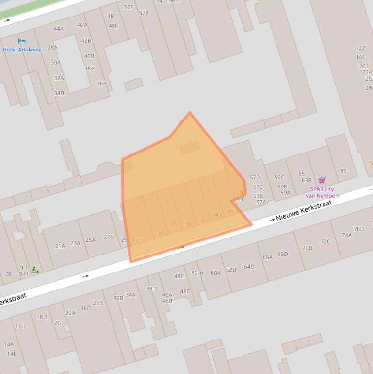 Kaart van postcodegebied 1018DX.