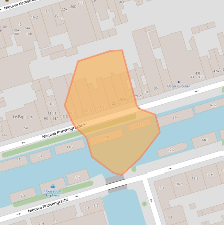 Kaart van postcodegebied 1018EE.