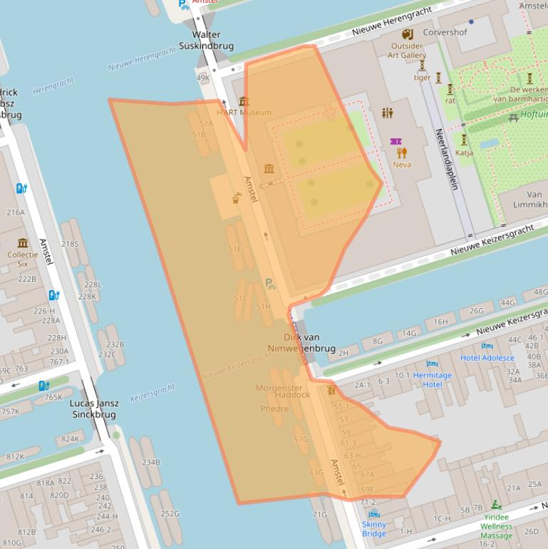 Kaart van postcodegebied 1018EJ.