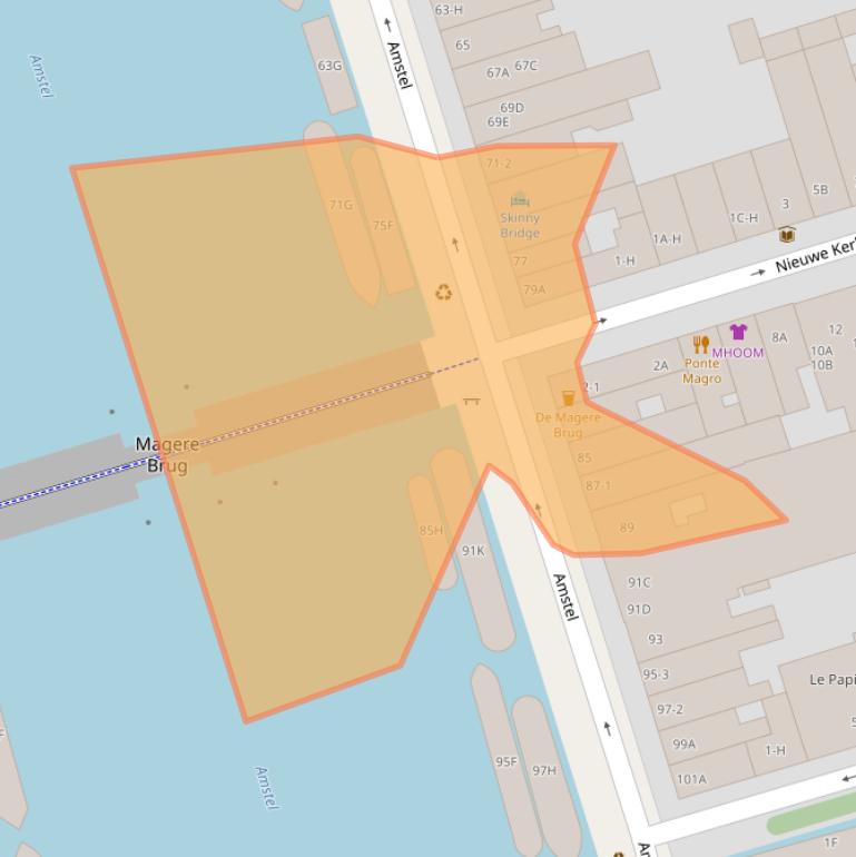 Kaart van postcodegebied 1018EK.