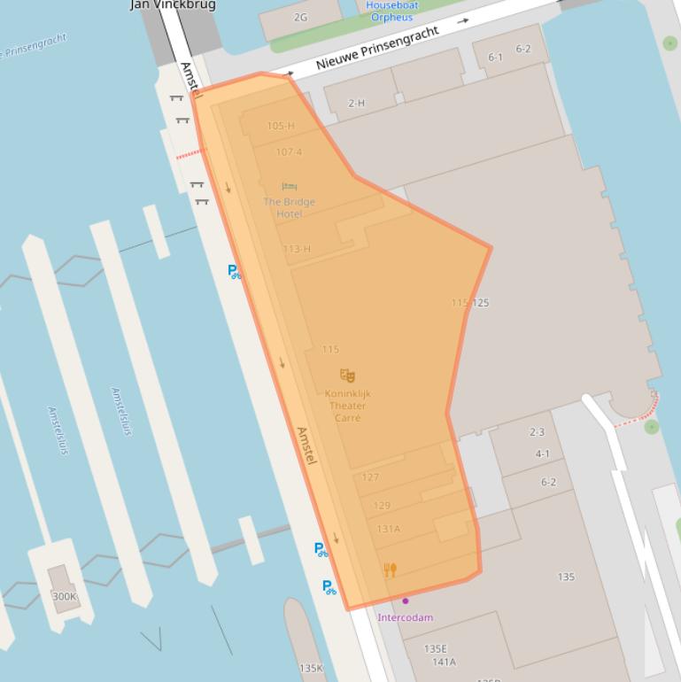 Kaart van postcodegebied 1018EM.