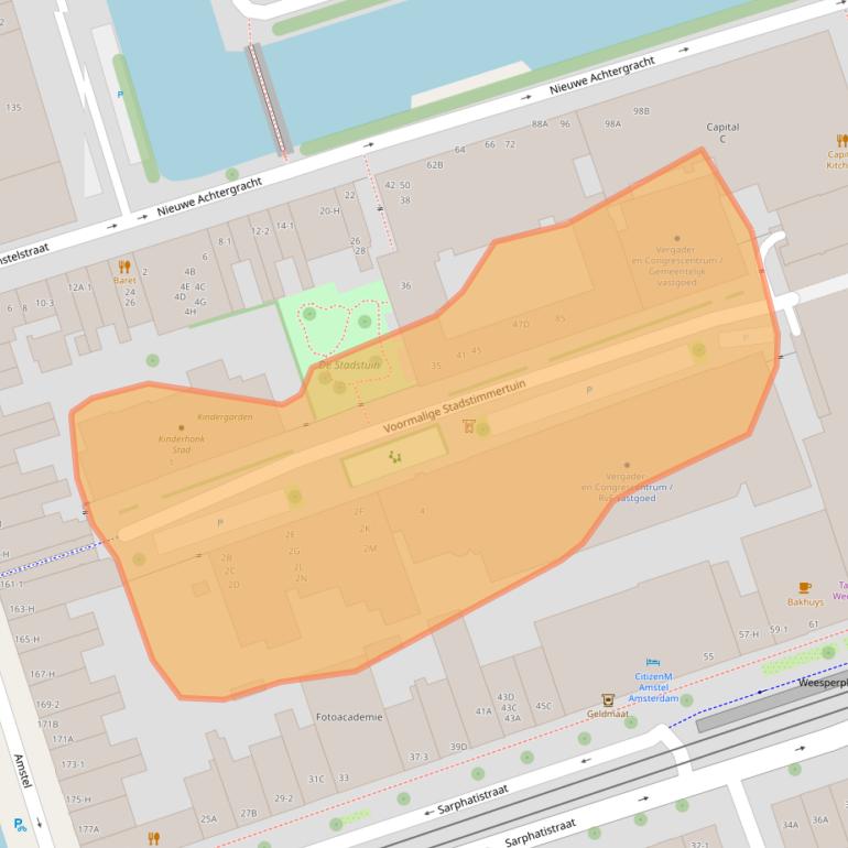 Kaart van postcodegebied 1018ET.