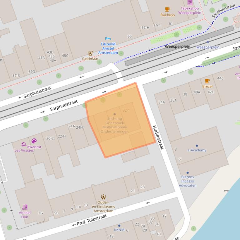 Kaart van postcodegebied 1018GL.