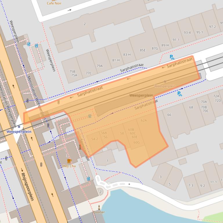 Kaart van postcodegebied 1018GP.