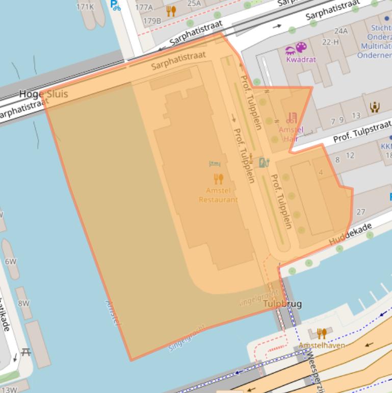 Kaart van postcodegebied 1018GX.