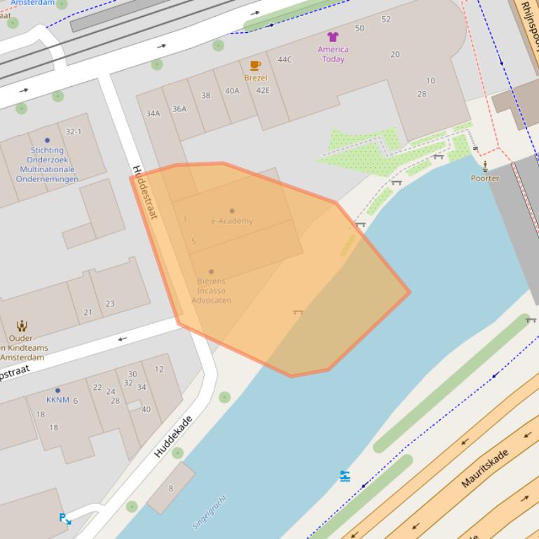 Kaart van postcodegebied 1018HB.