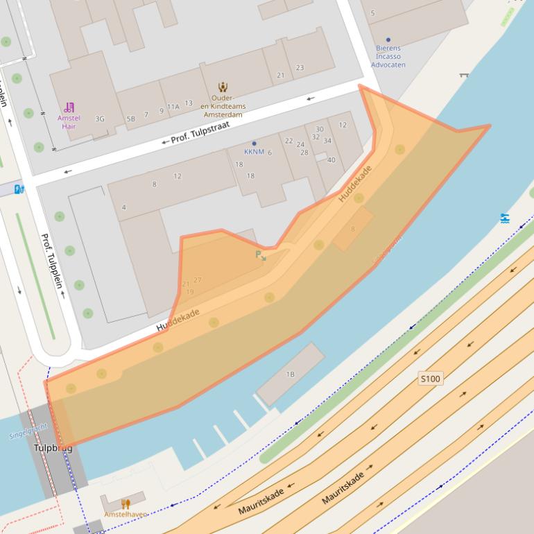 Kaart van postcodegebied 1018HC.