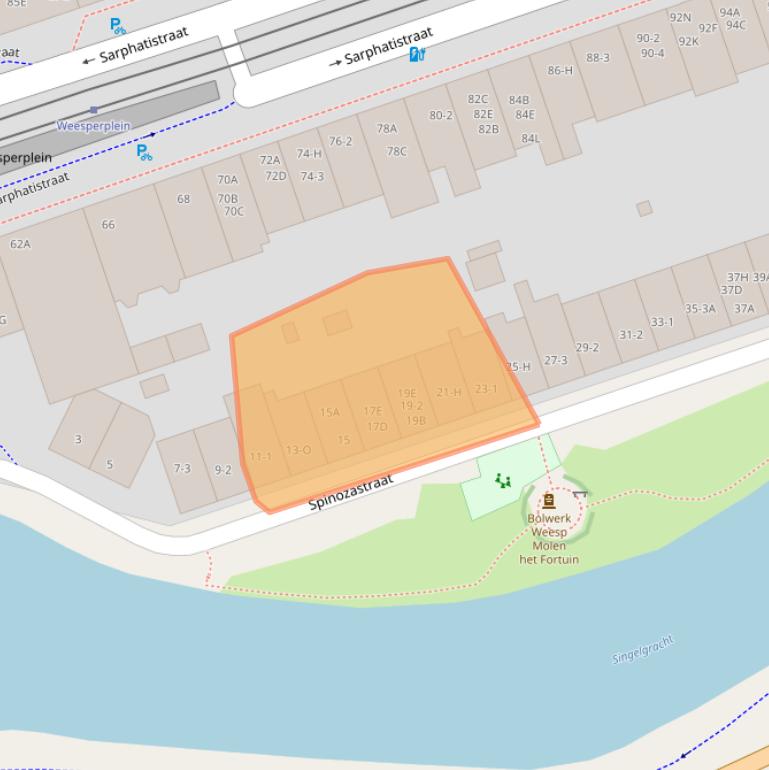 Kaart van postcodegebied 1018HE.