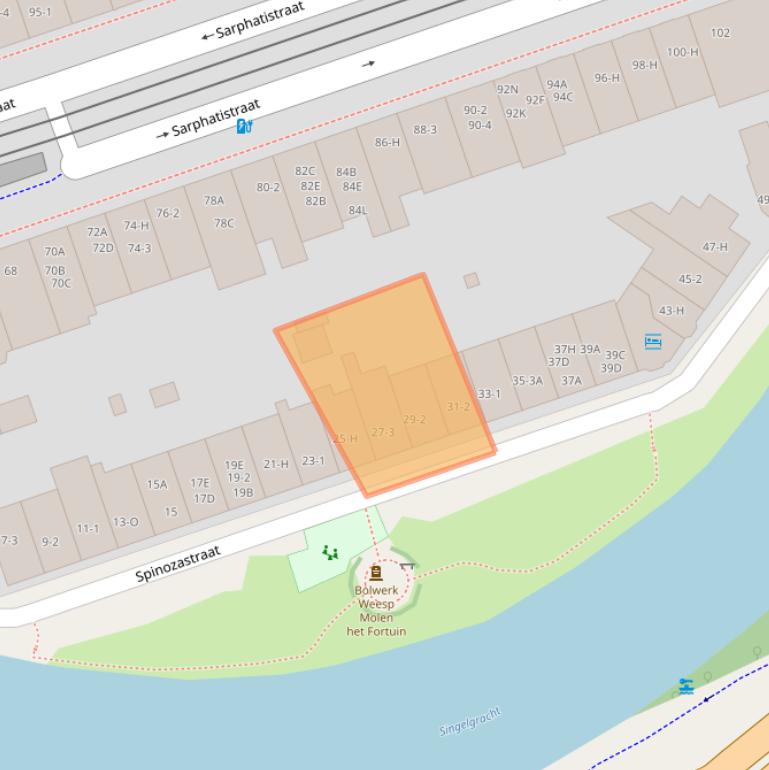 Kaart van postcodegebied 1018HG.