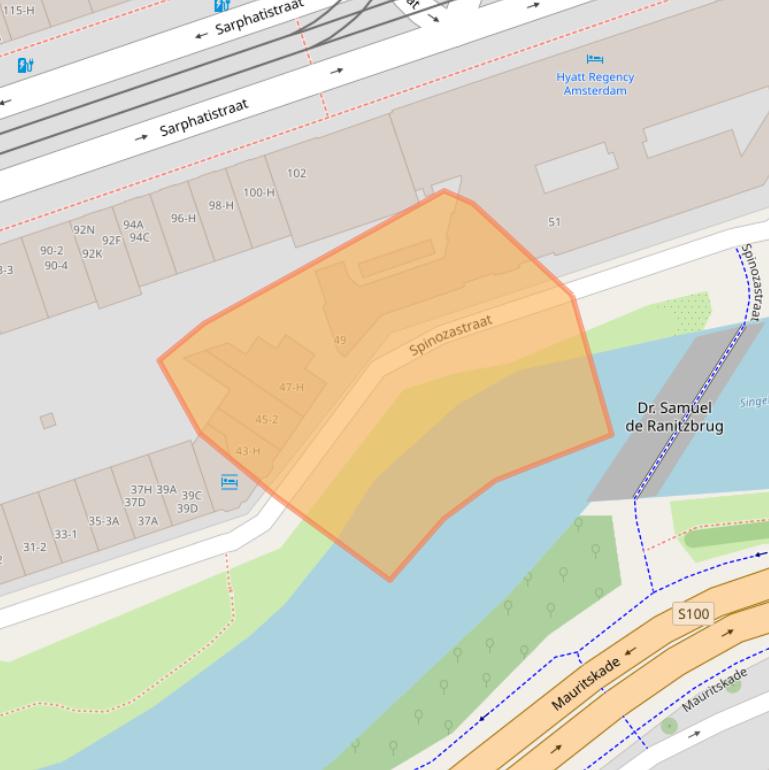 Kaart van postcodegebied 1018HJ.