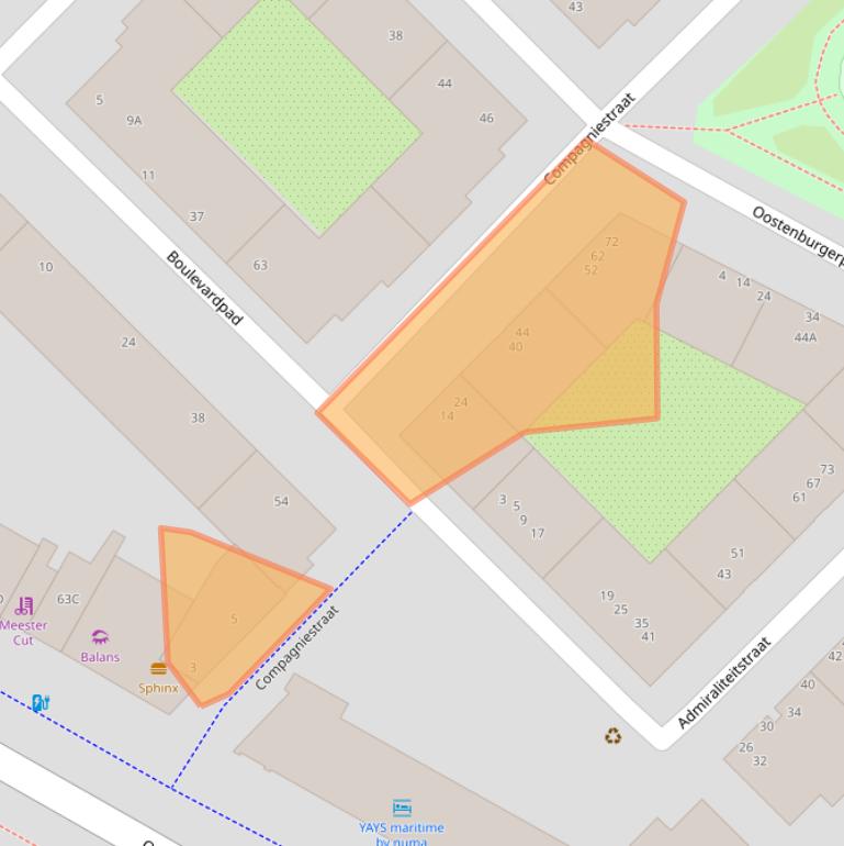 Kaart van postcodegebied 1018HL.