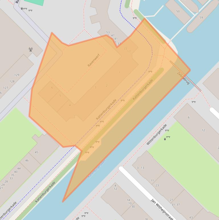 Kaart van postcodegebied 1018HV.