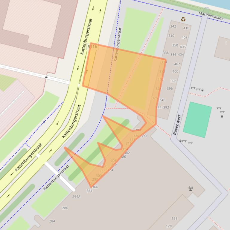Kaart van postcodegebied 1018JM.