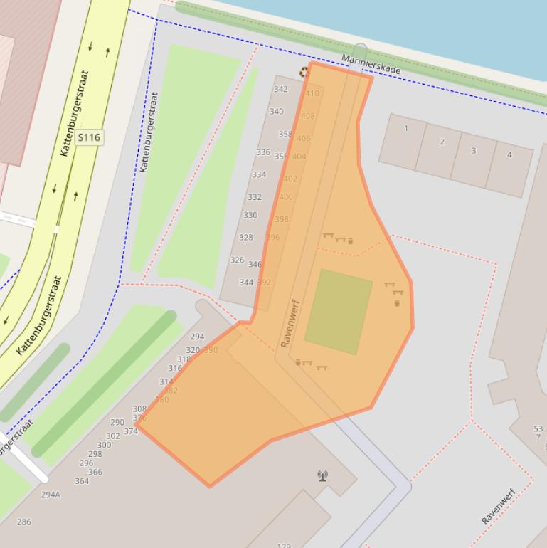 Kaart van postcodegebied 1018JP.