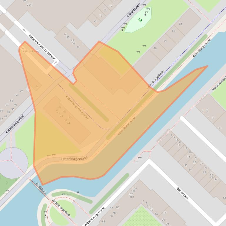 Kaart van postcodegebied 1018JR.