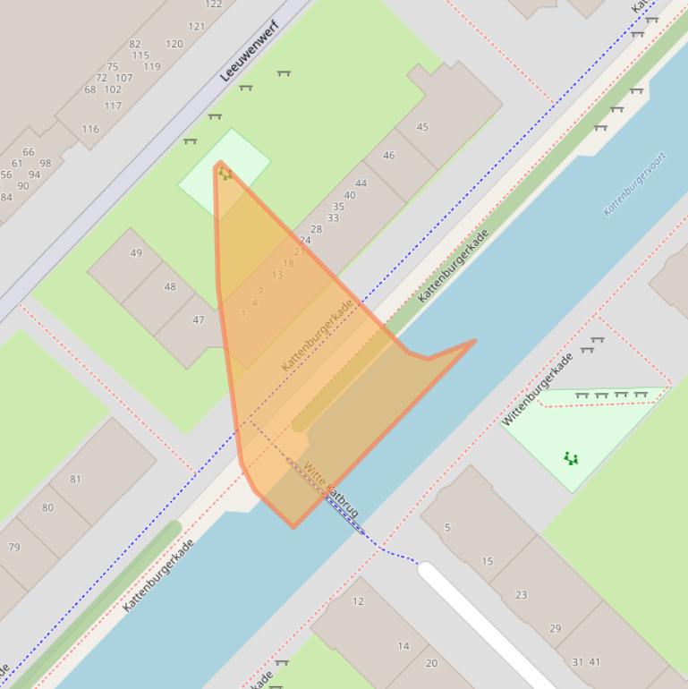 Kaart van postcodegebied 1018JW.