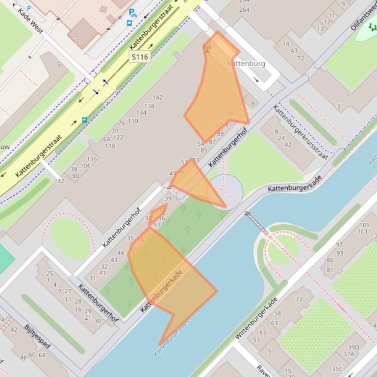 Kaart van postcodegebied 1018KE.